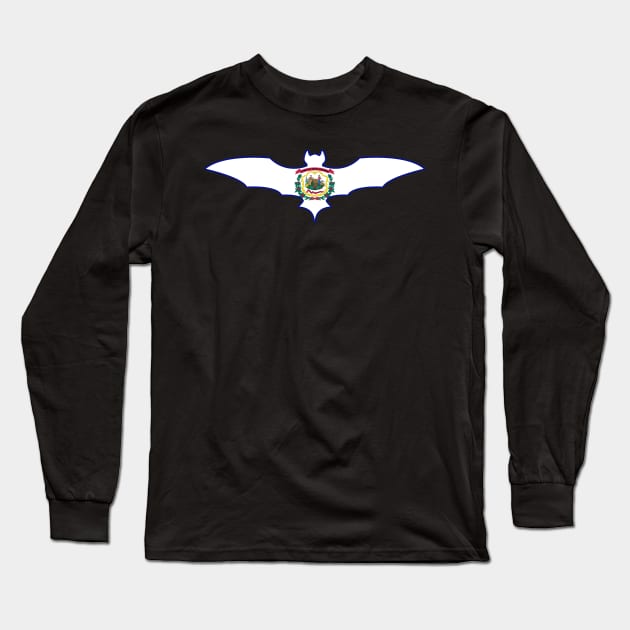 West Virginia Bat Flag Long Sleeve T-Shirt by Wickedcartoons